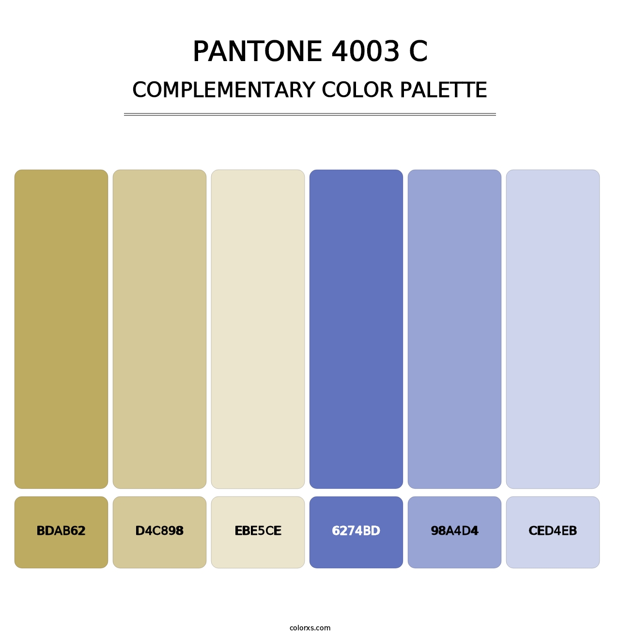 PANTONE 4003 C - Complementary Color Palette