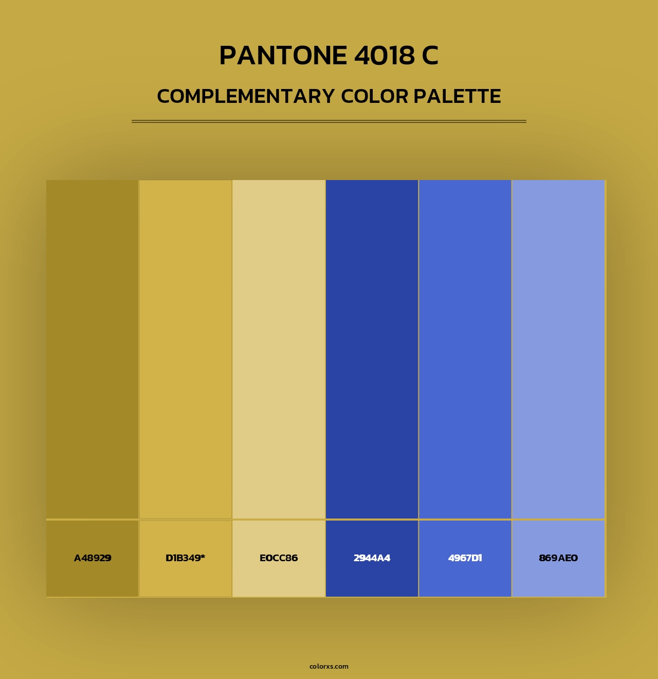 PANTONE 4018 C - Complementary Color Palette