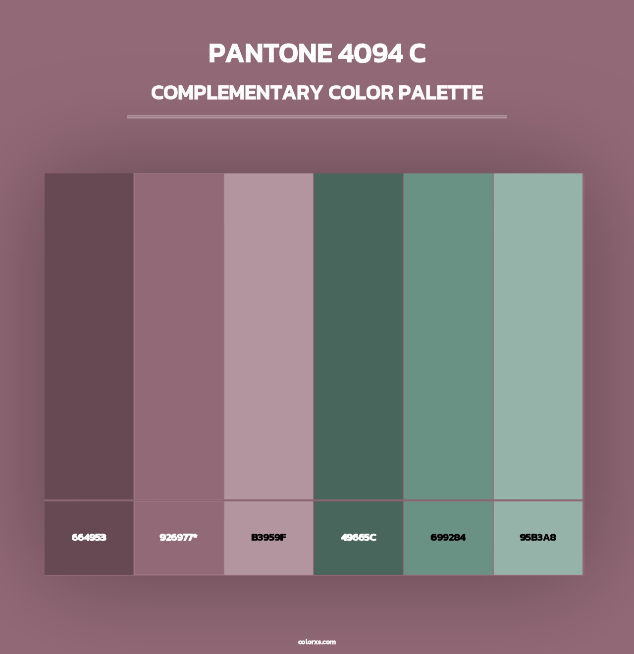 PANTONE 4094 C - Complementary Color Palette