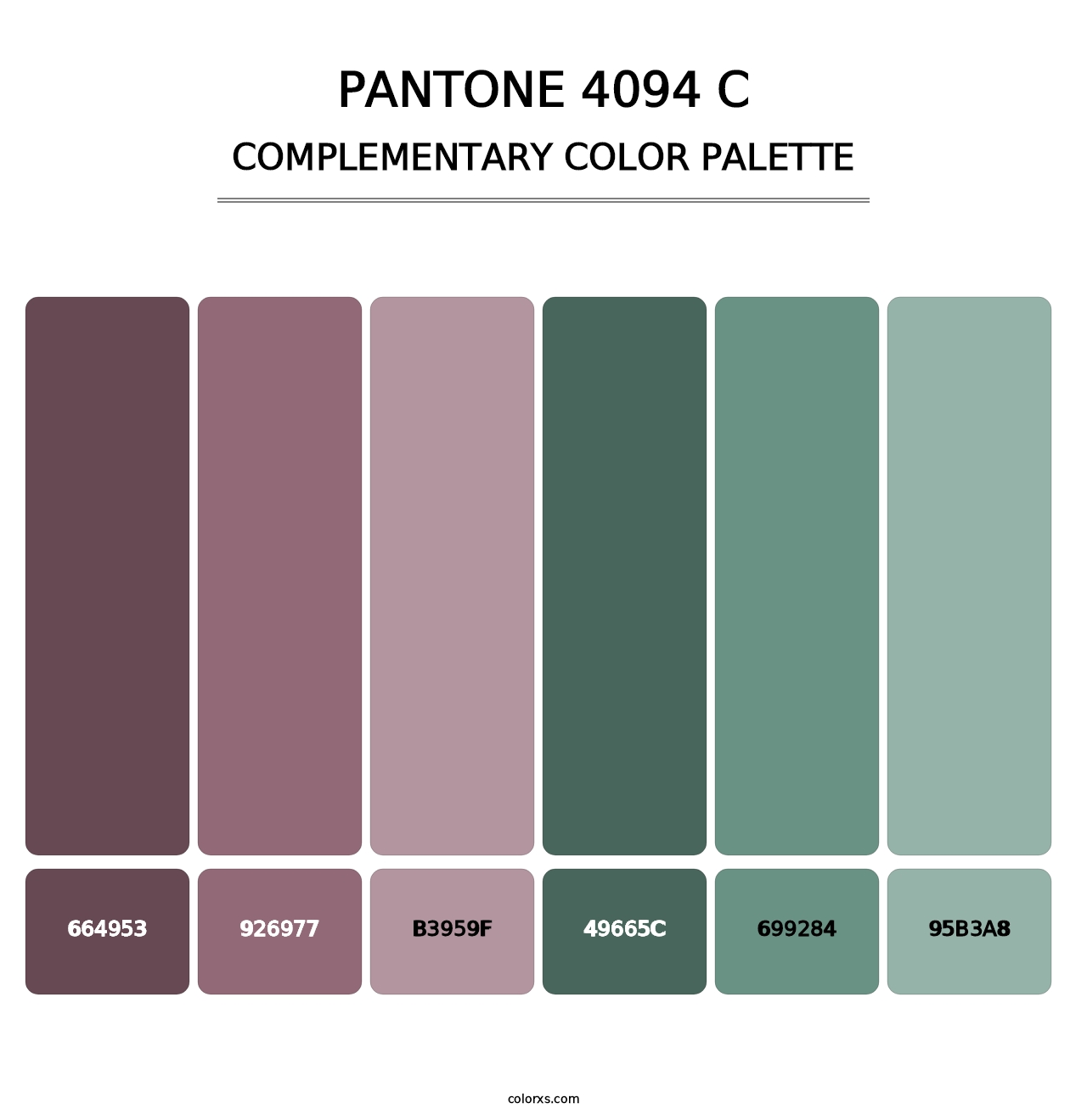 PANTONE 4094 C - Complementary Color Palette