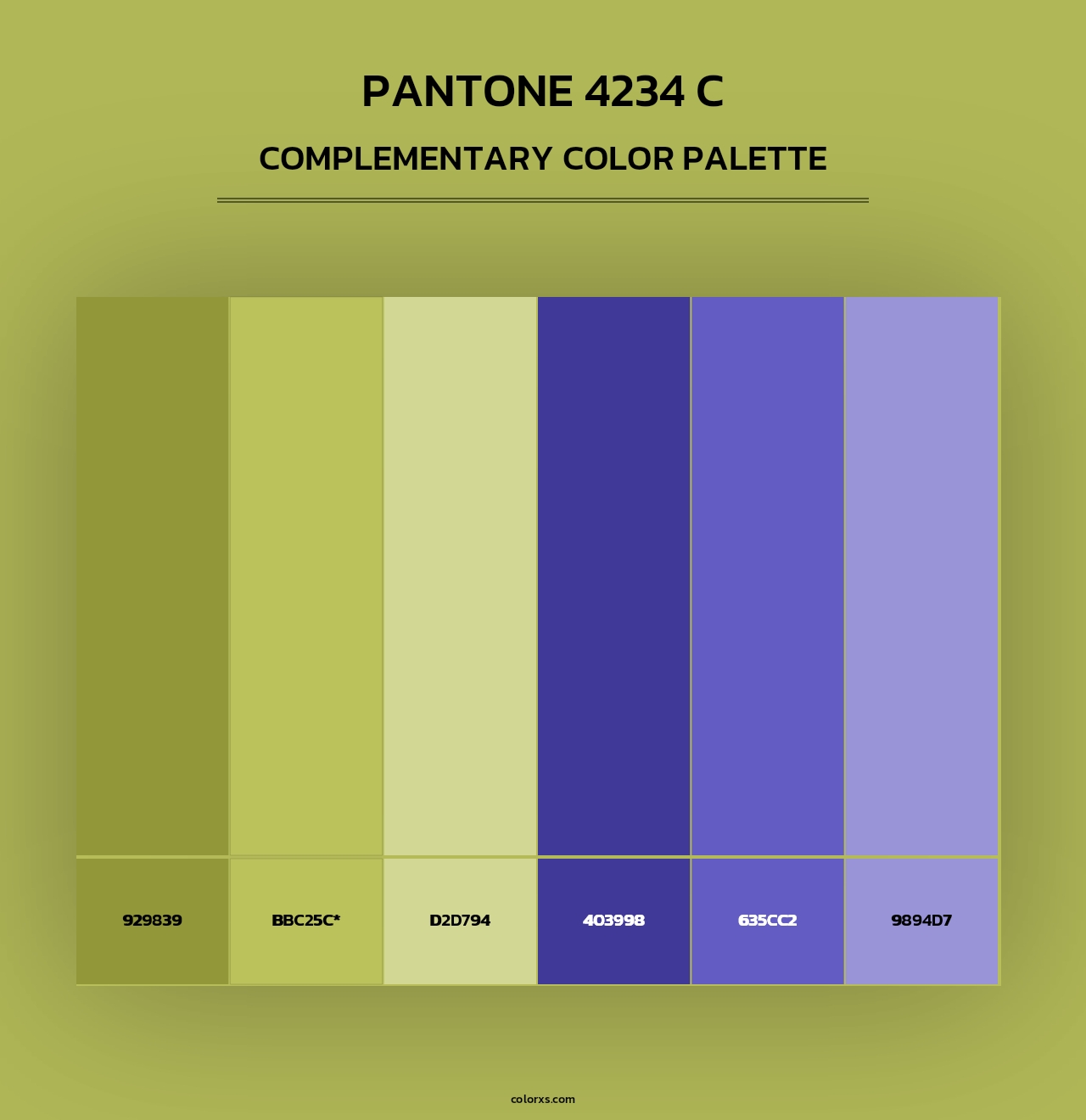 PANTONE 4234 C - Complementary Color Palette