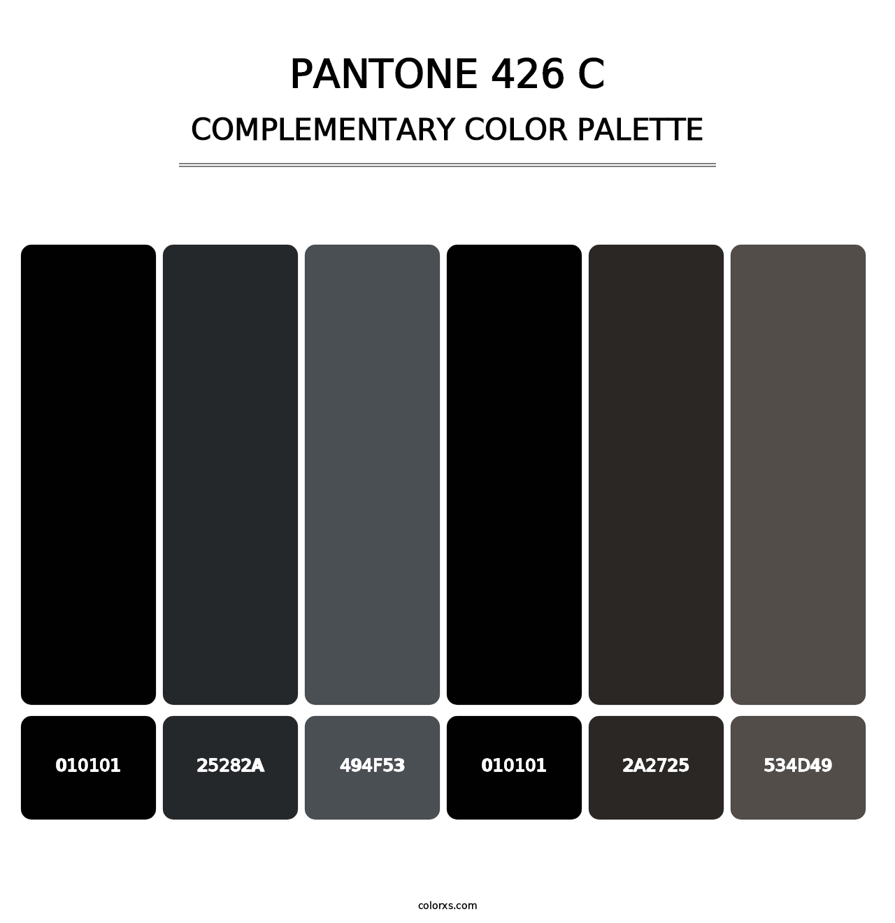 PANTONE 426 C - Complementary Color Palette