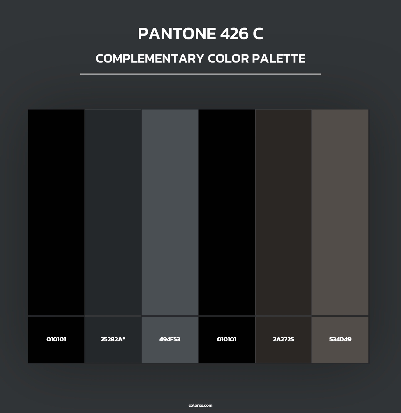 PANTONE 426 C - Complementary Color Palette
