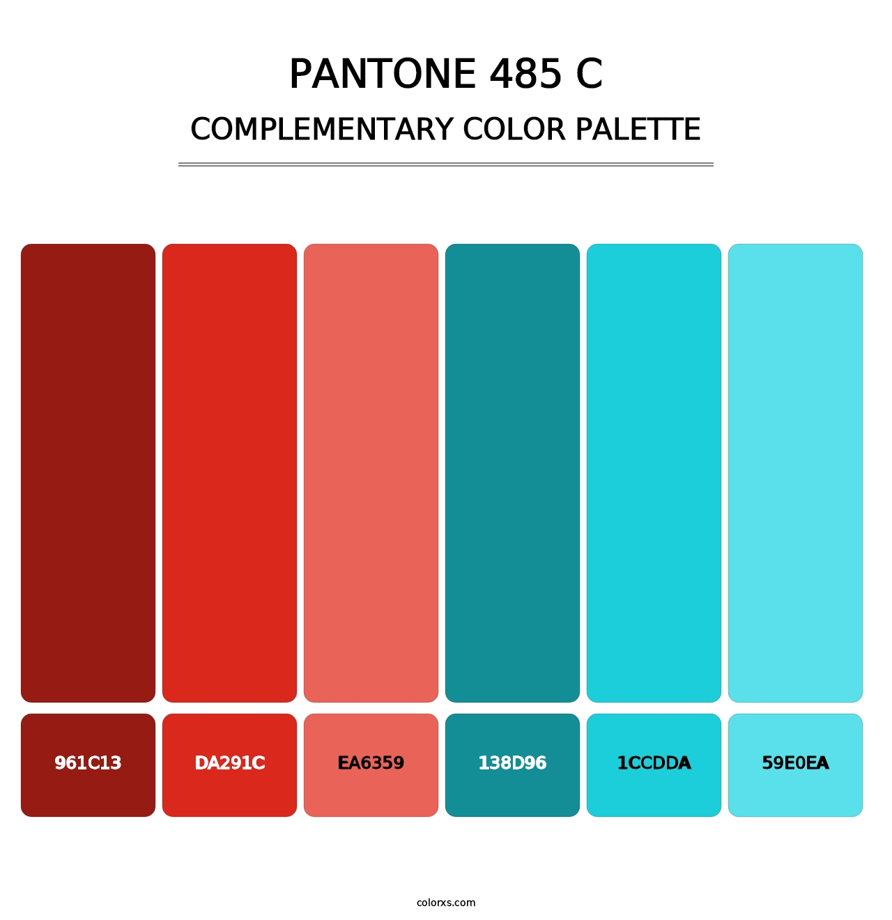 PANTONE 485 C - Complementary Color Palette