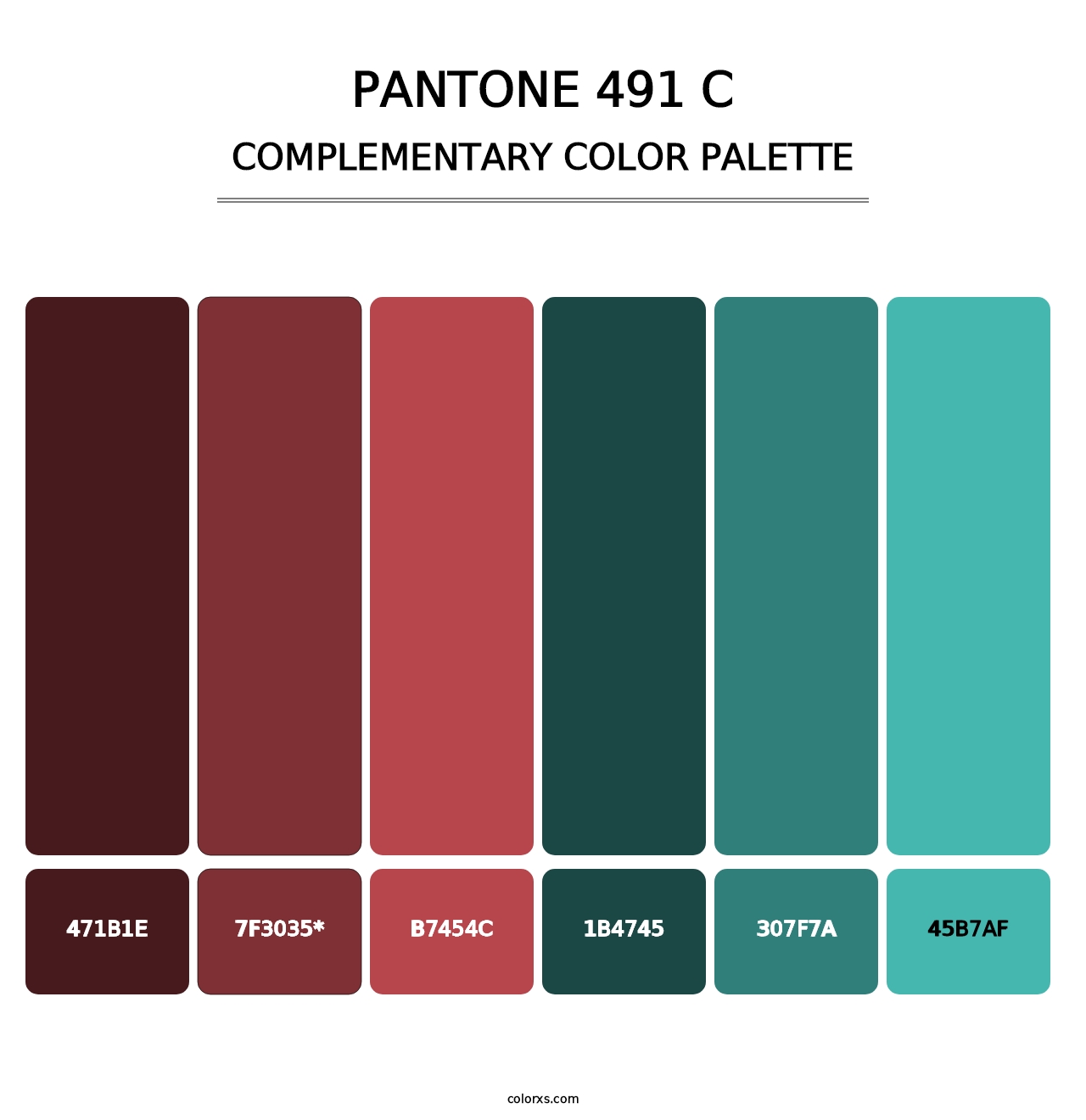 PANTONE 491 C - Complementary Color Palette
