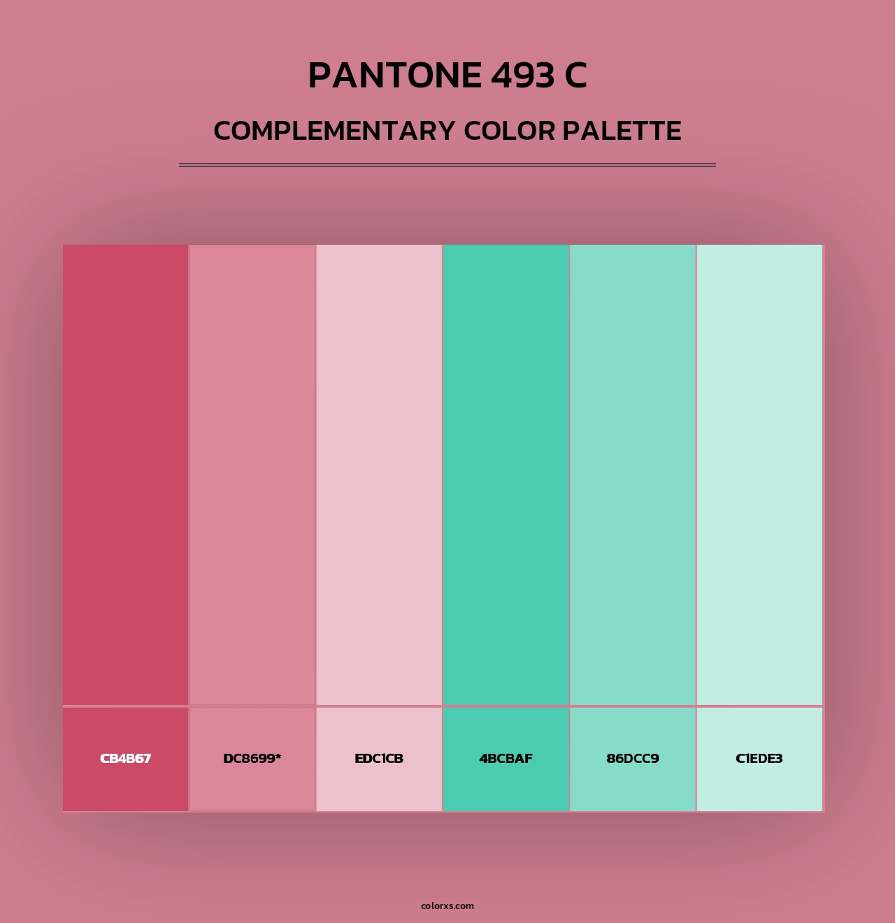 PANTONE 493 C - Complementary Color Palette