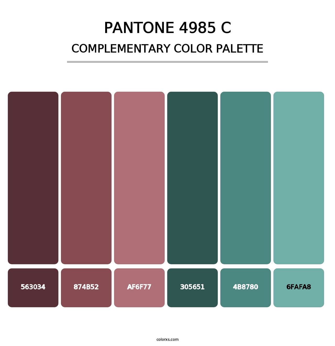 PANTONE 4985 C - Complementary Color Palette