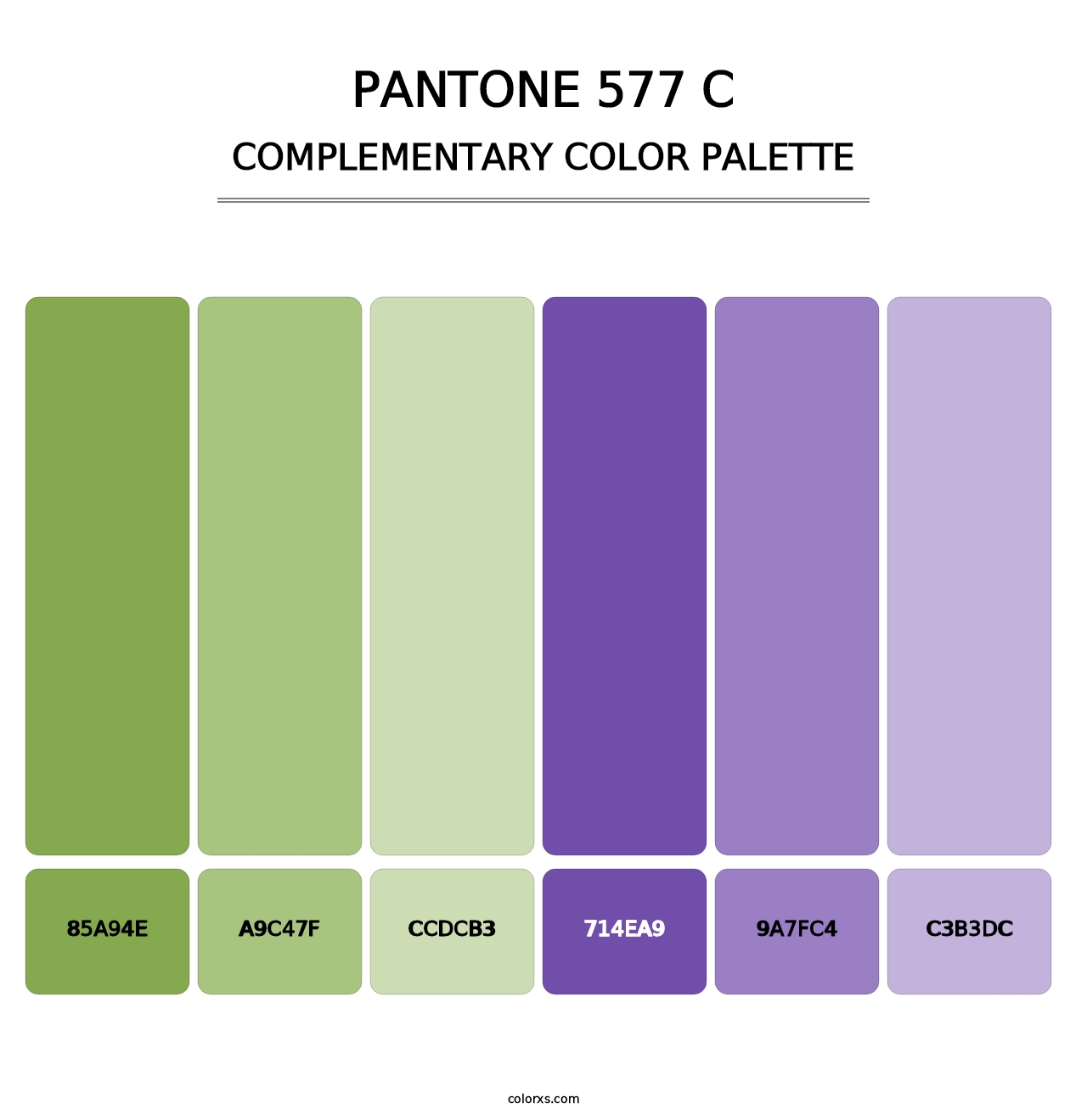 PANTONE 577 C - Complementary Color Palette