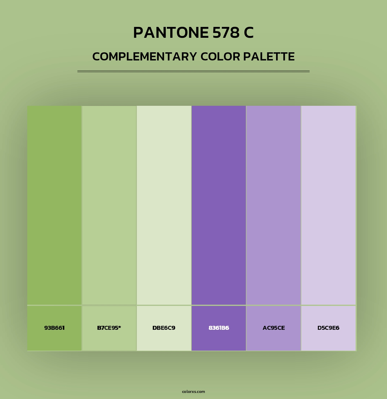 PANTONE 578 C - Complementary Color Palette