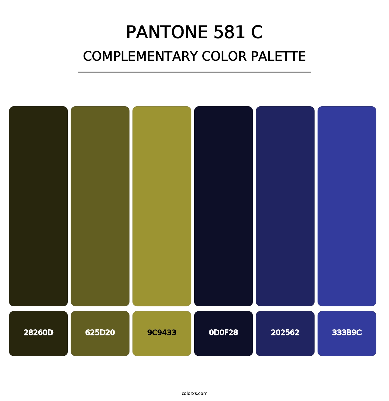 PANTONE 581 C - Complementary Color Palette