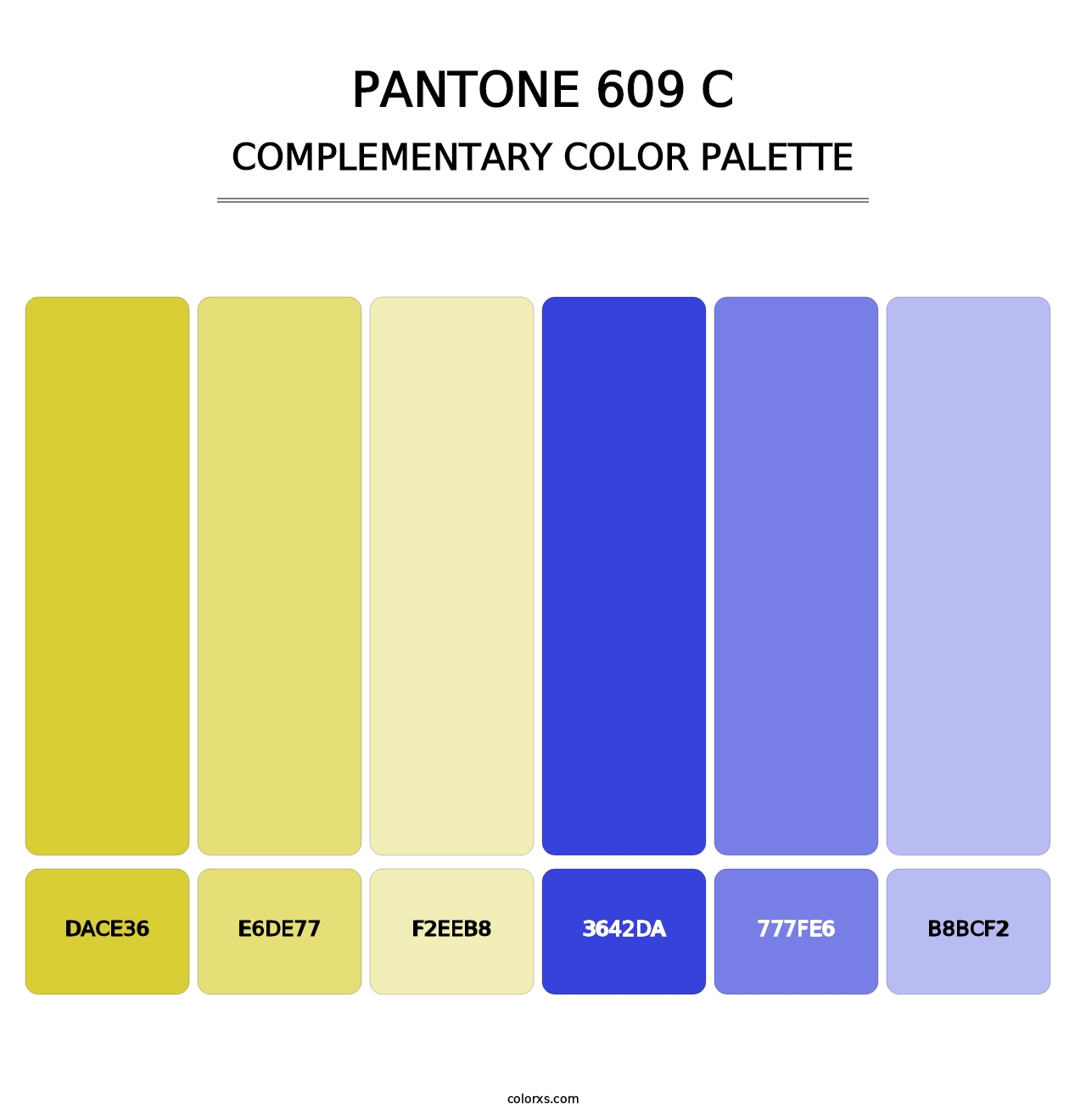 PANTONE 609 C - Complementary Color Palette