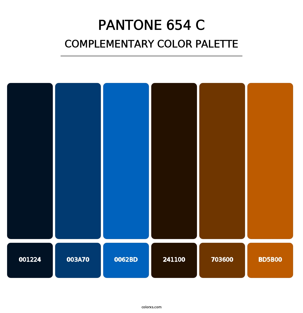 PANTONE 654 C - Complementary Color Palette