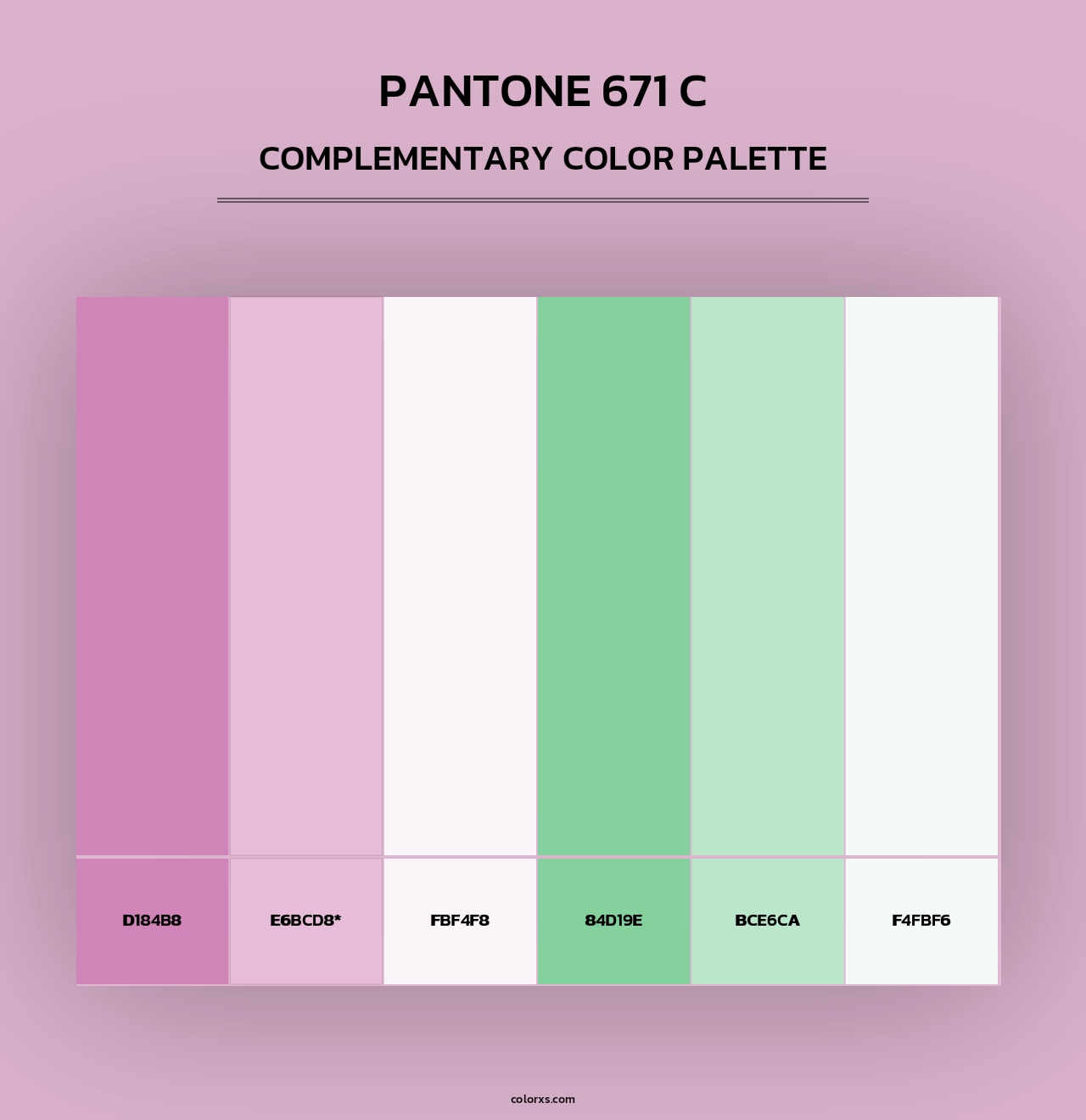PANTONE 671 C - Complementary Color Palette