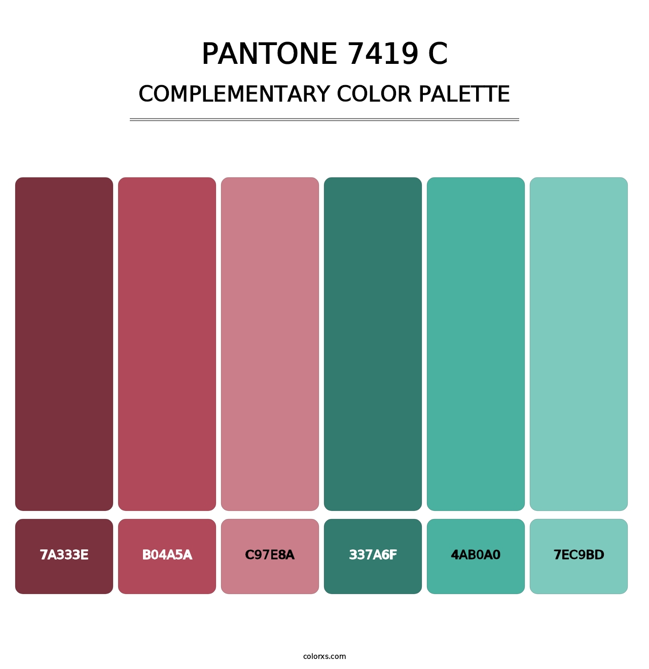 PANTONE 7419 C - Complementary Color Palette