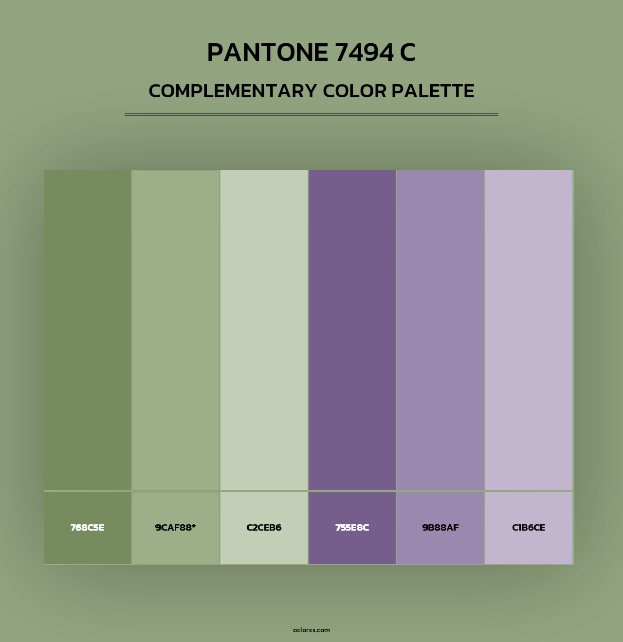 PANTONE 7494 C - Complementary Color Palette