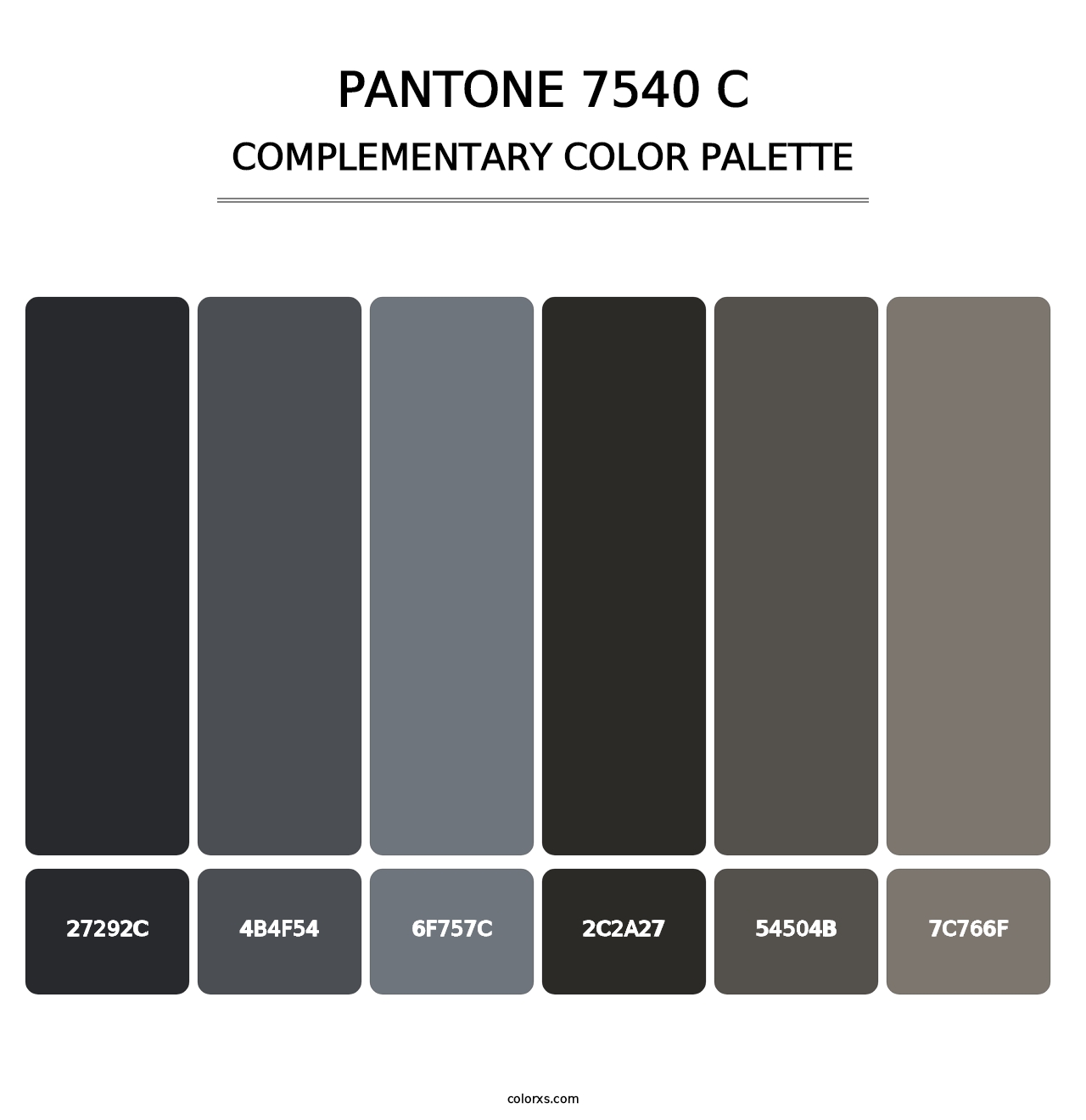 PANTONE 7540 C - Complementary Color Palette