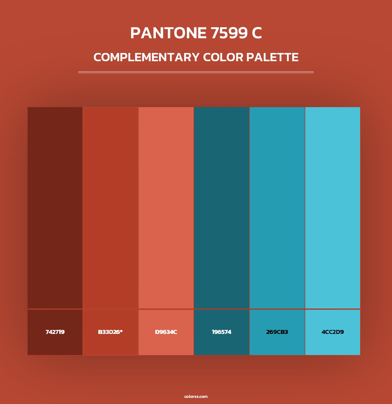 PANTONE 7599 C - Complementary Color Palette