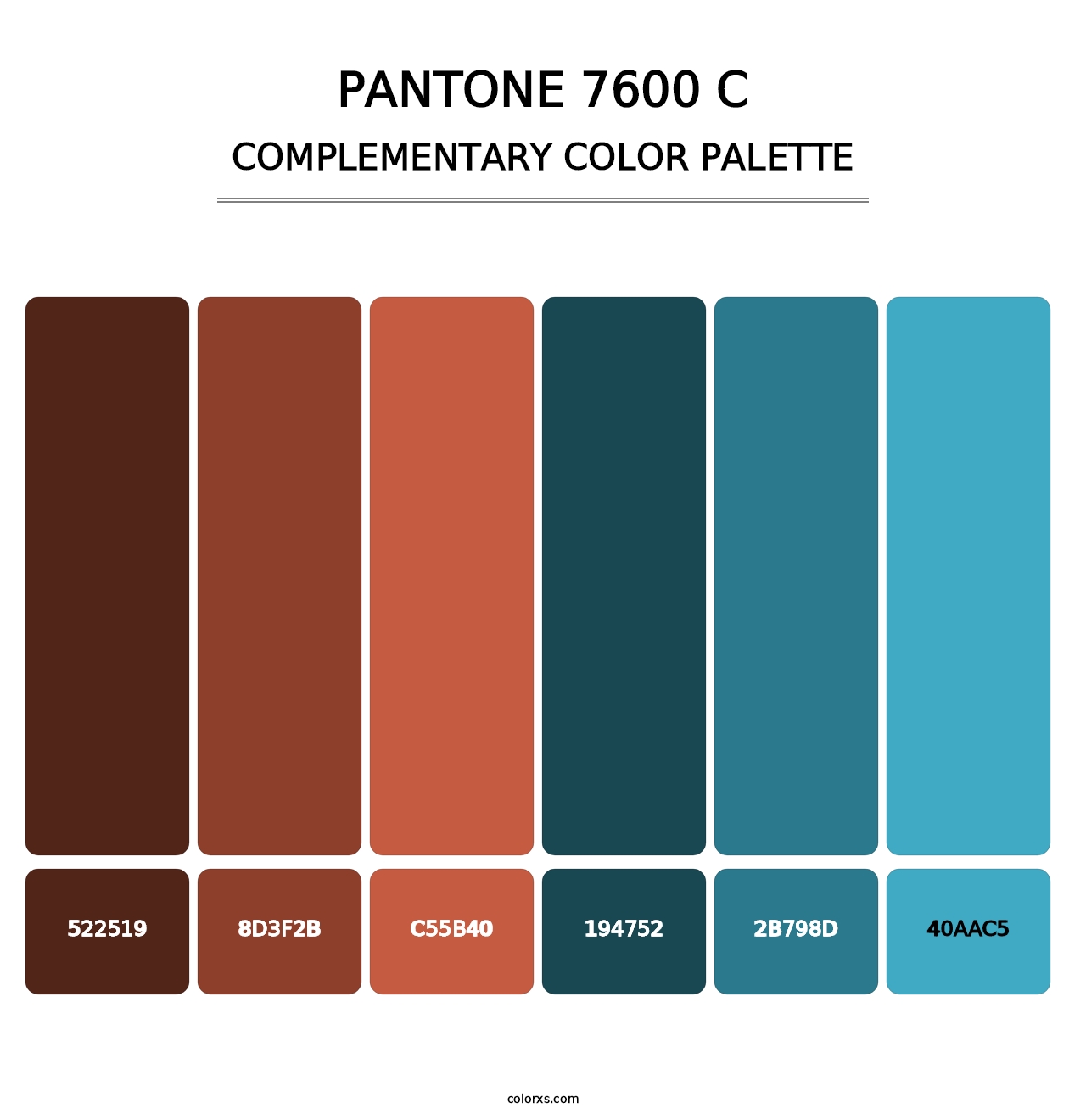 PANTONE 7600 C - Complementary Color Palette