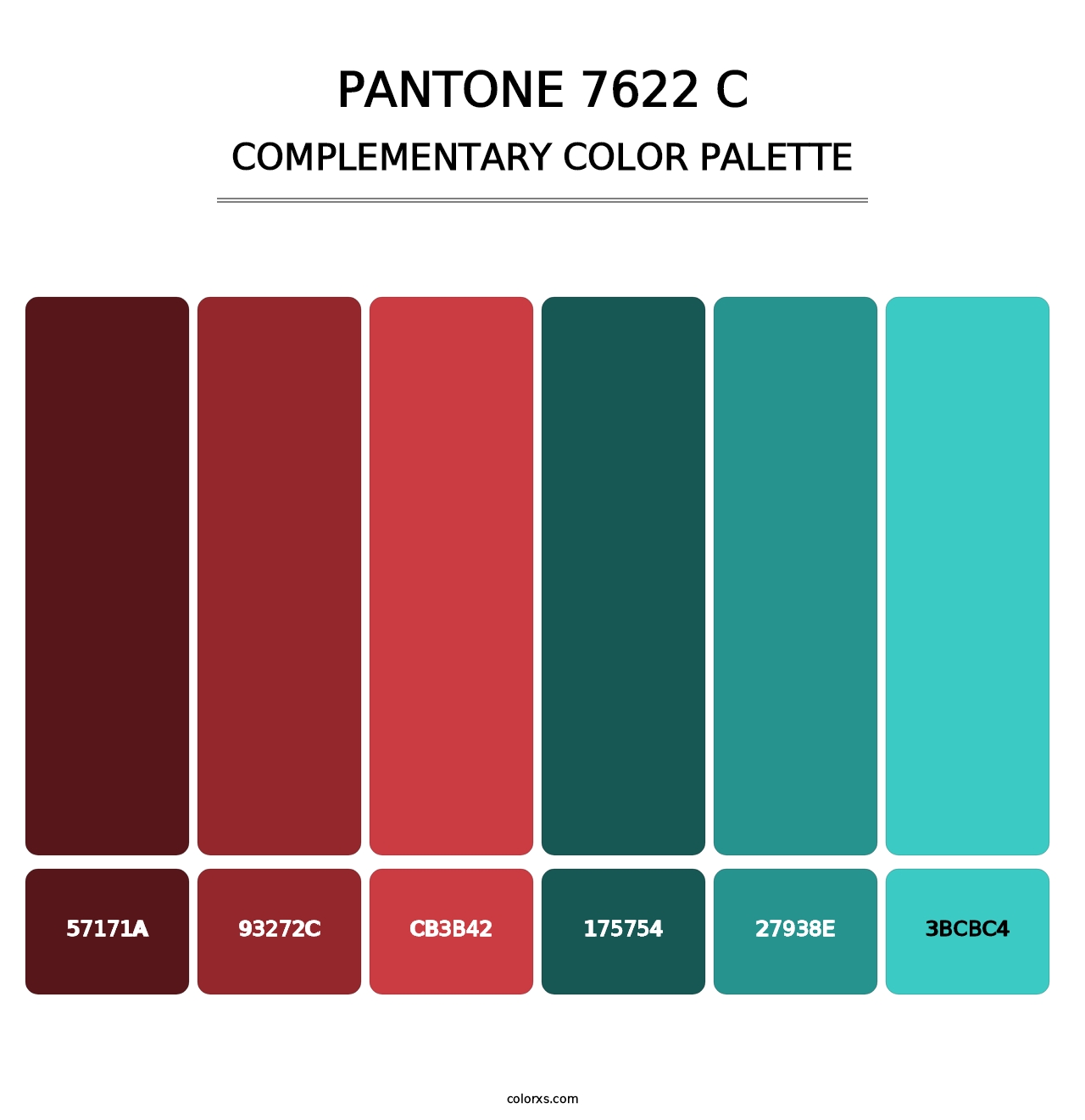PANTONE 7622 C - Complementary Color Palette