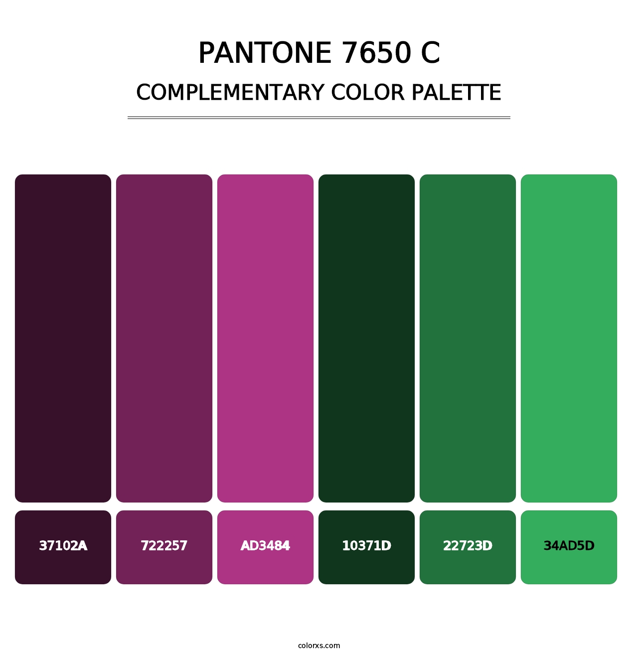 PANTONE 7650 C - Complementary Color Palette