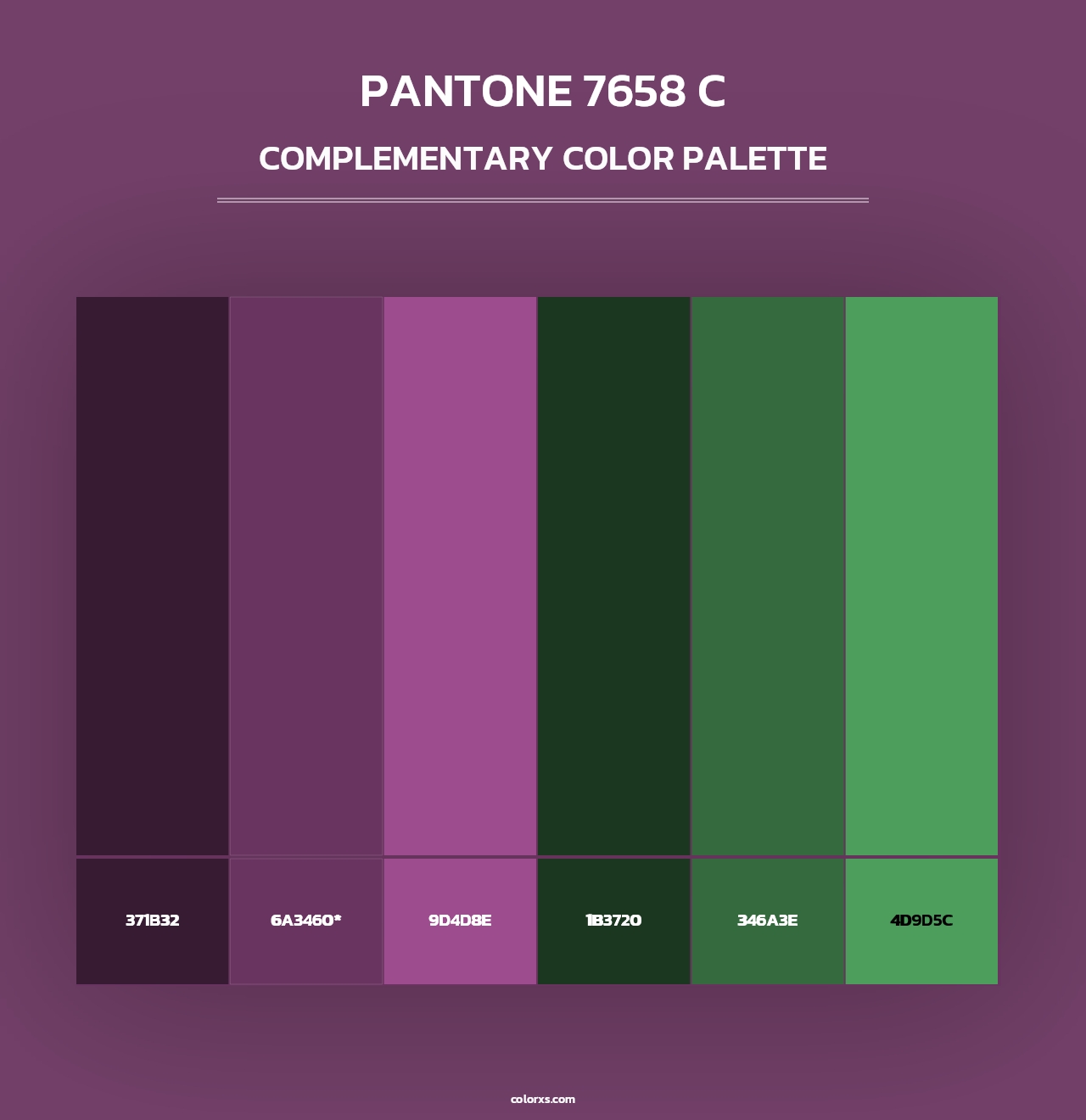 PANTONE 7658 C - Complementary Color Palette