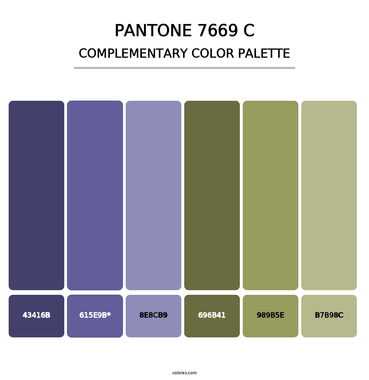 PANTONE 7669 C - Complementary Color Palette