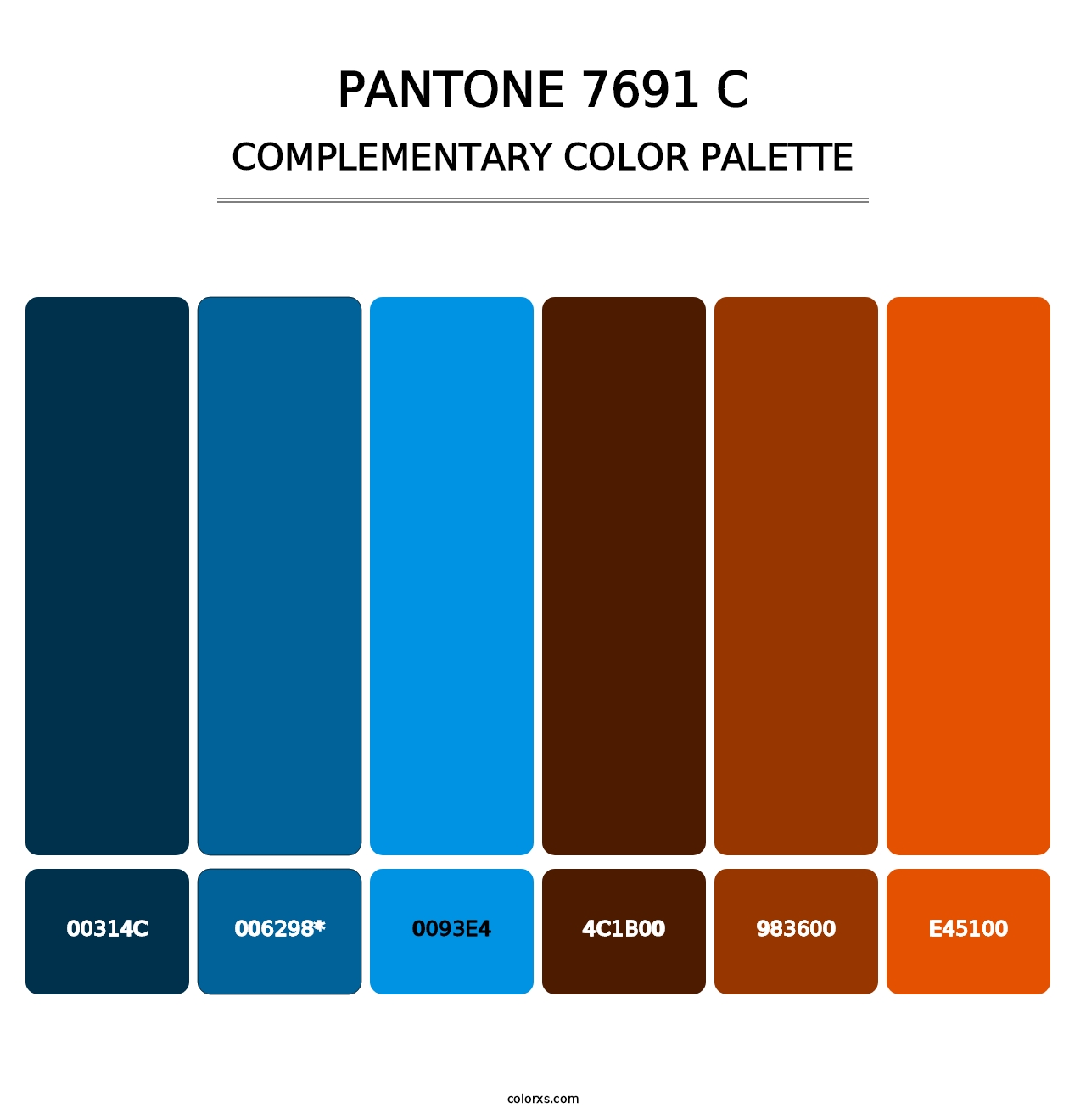 PANTONE 7691 C - Complementary Color Palette