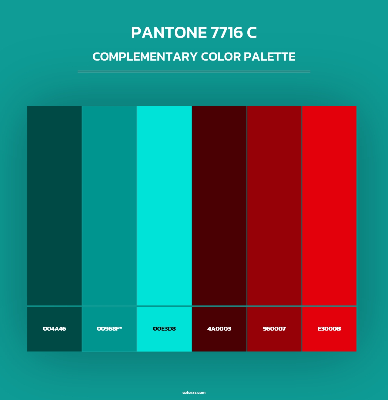 PANTONE 7716 C - Complementary Color Palette