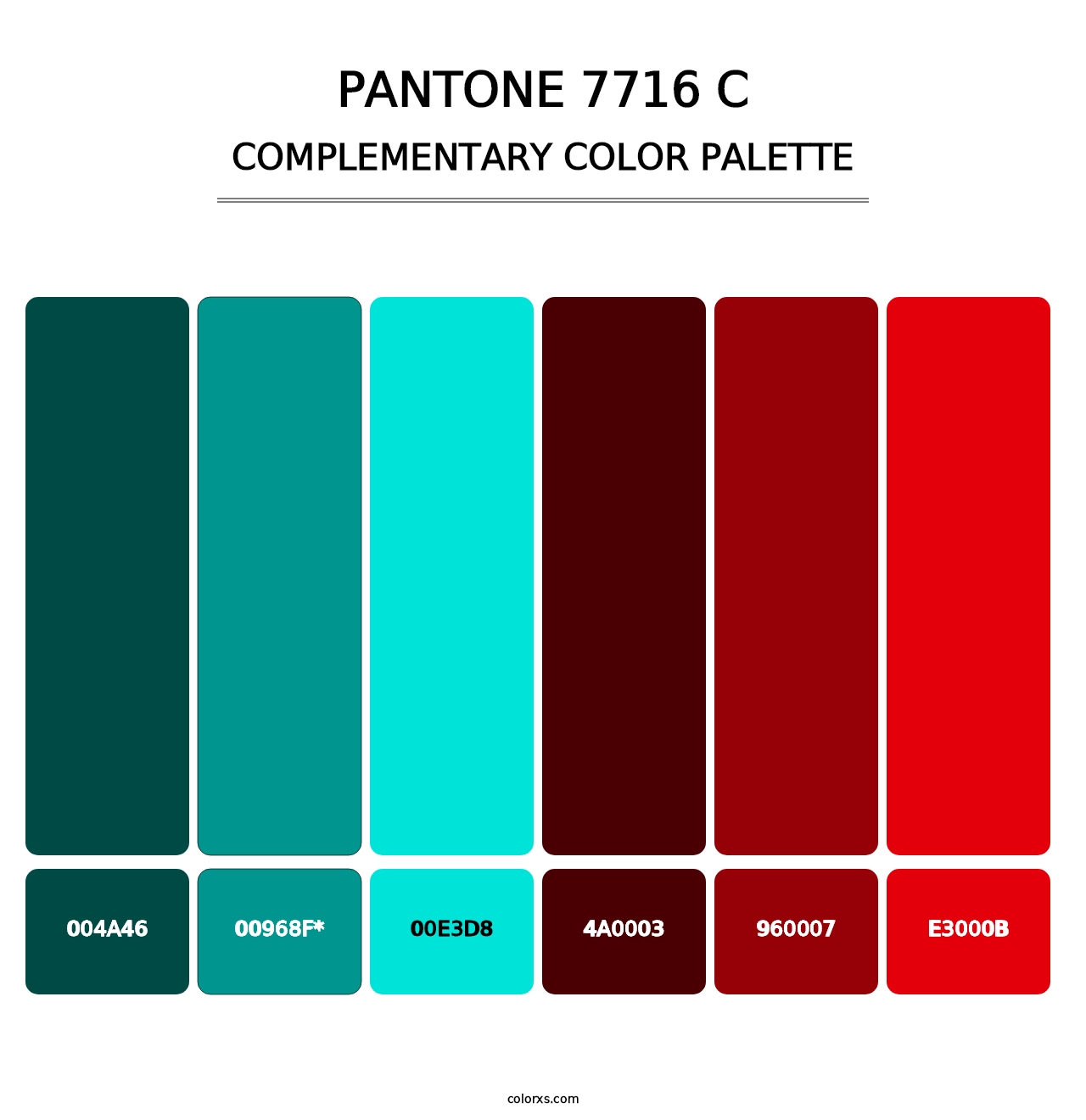 PANTONE 7716 C - Complementary Color Palette