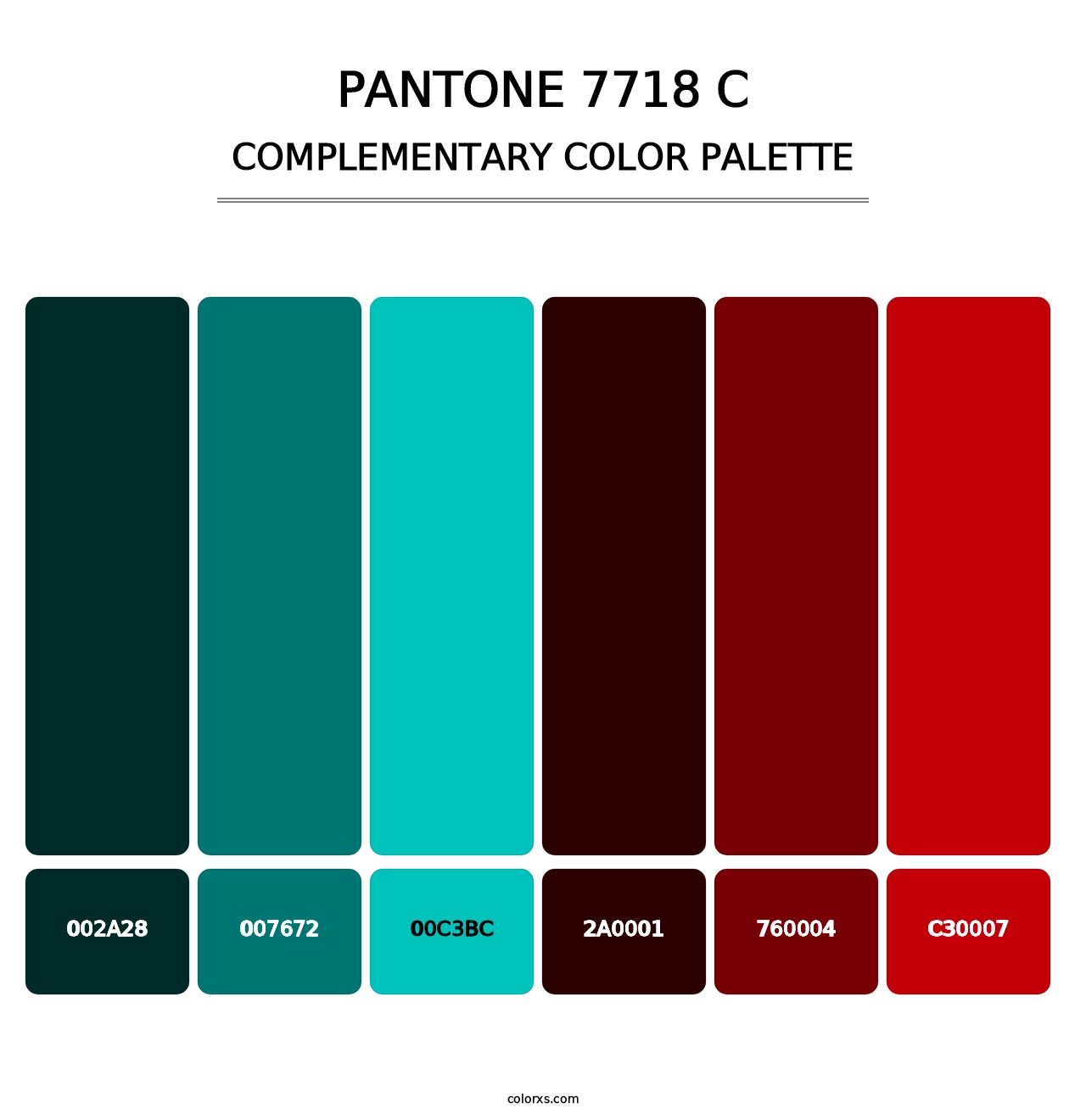 PANTONE 7718 C - Complementary Color Palette