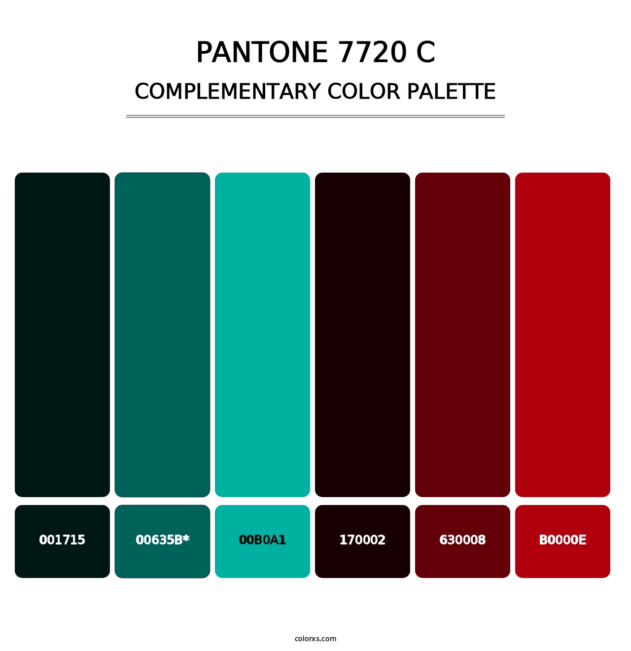 PANTONE 7720 C - Complementary Color Palette