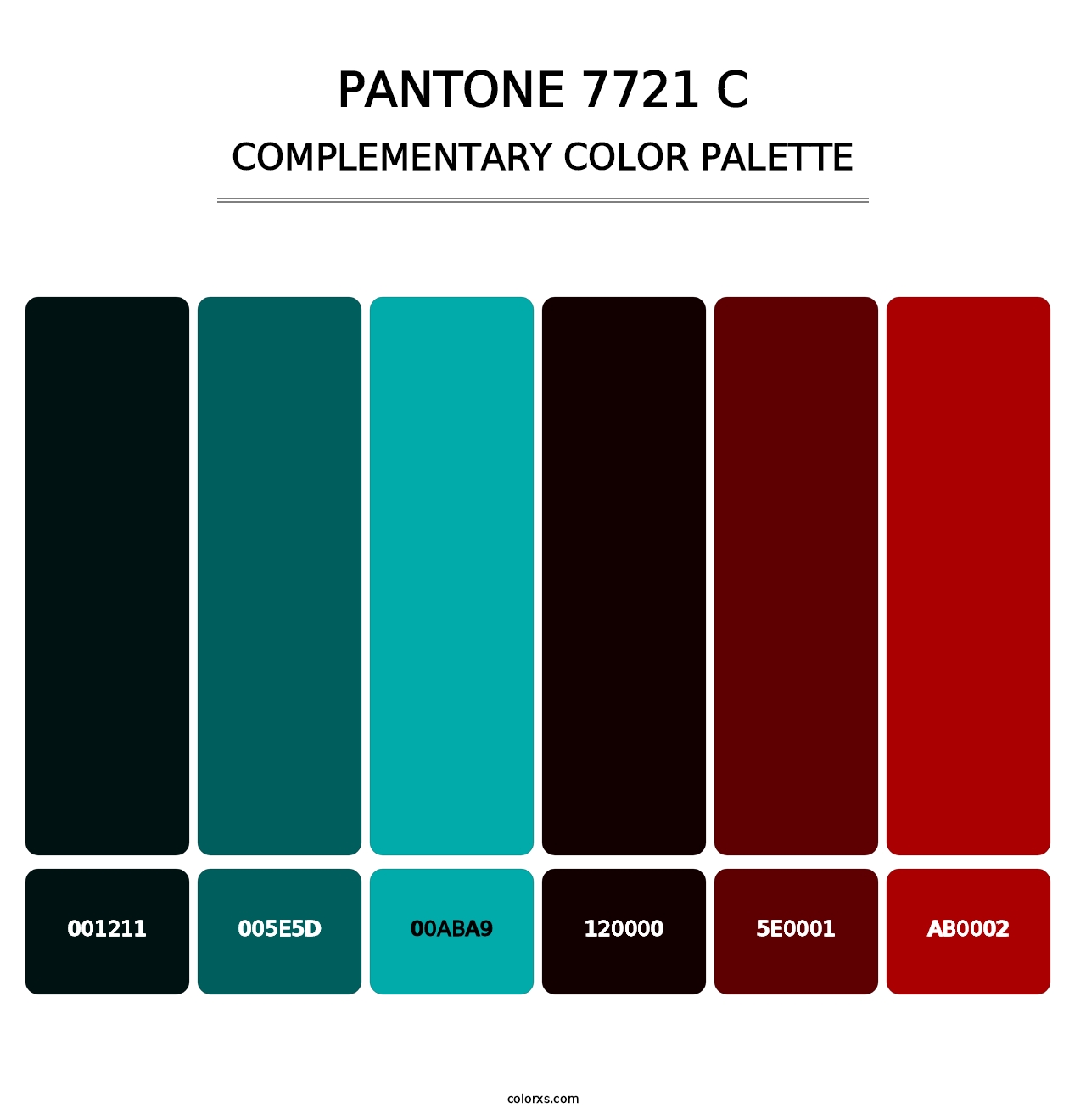 PANTONE 7721 C - Complementary Color Palette