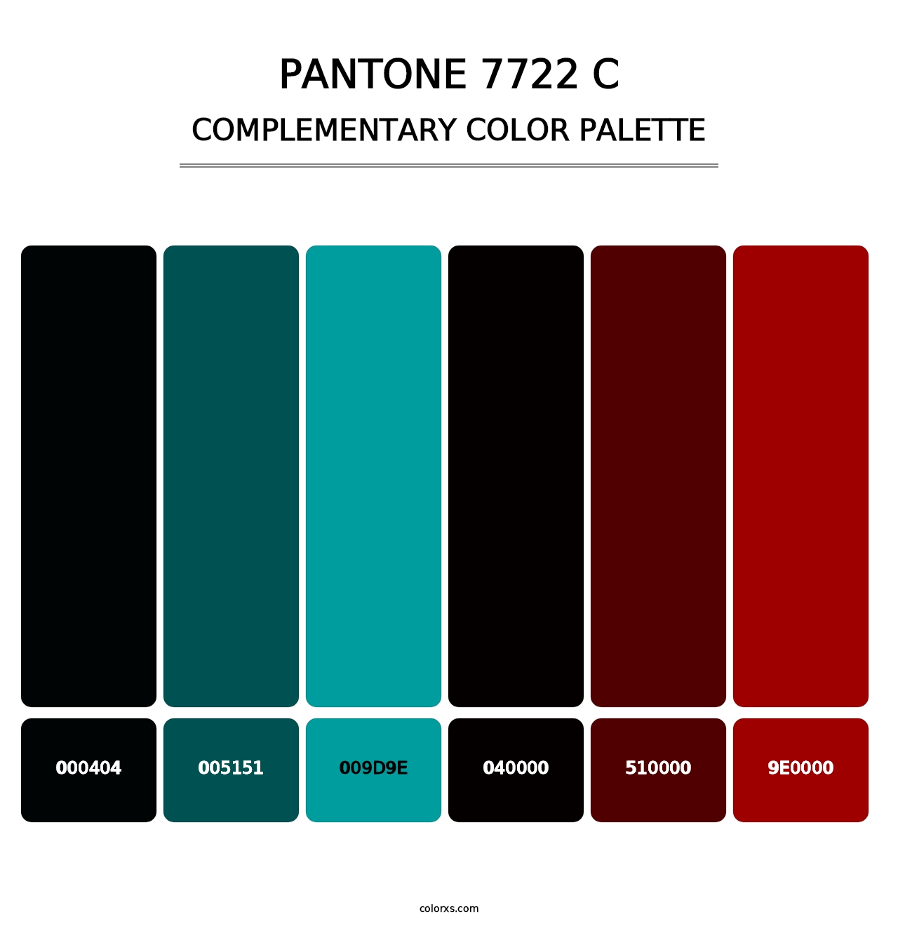 PANTONE 7722 C - Complementary Color Palette