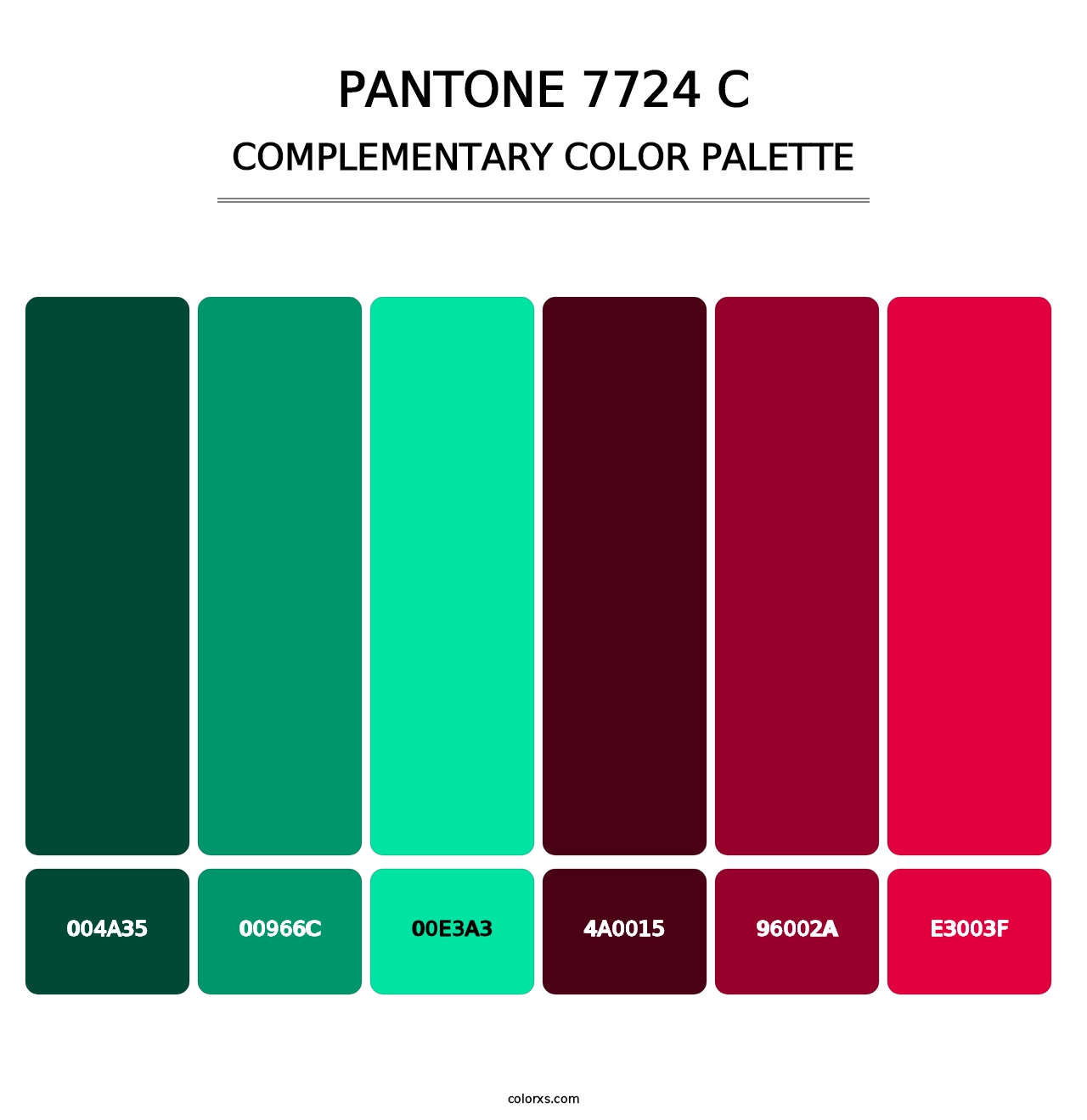 PANTONE 7724 C - Complementary Color Palette