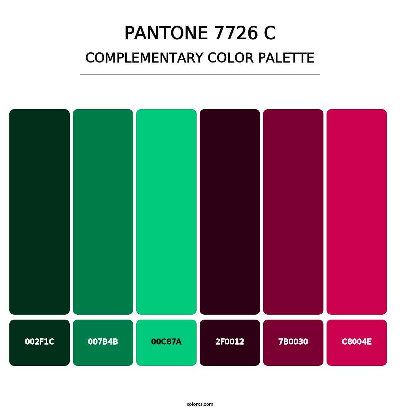 PANTONE 7726 C - Complementary Color Palette