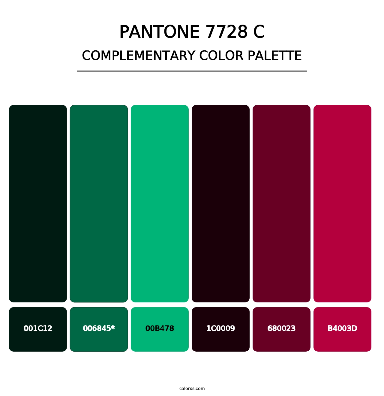 PANTONE 7728 C - Complementary Color Palette