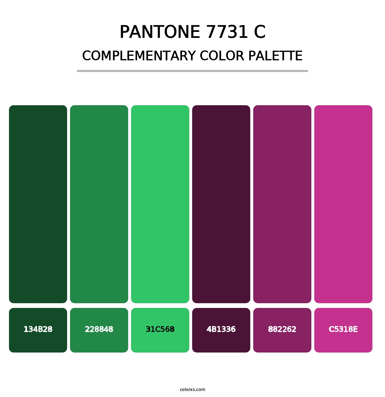PANTONE 7731 C - Complementary Color Palette
