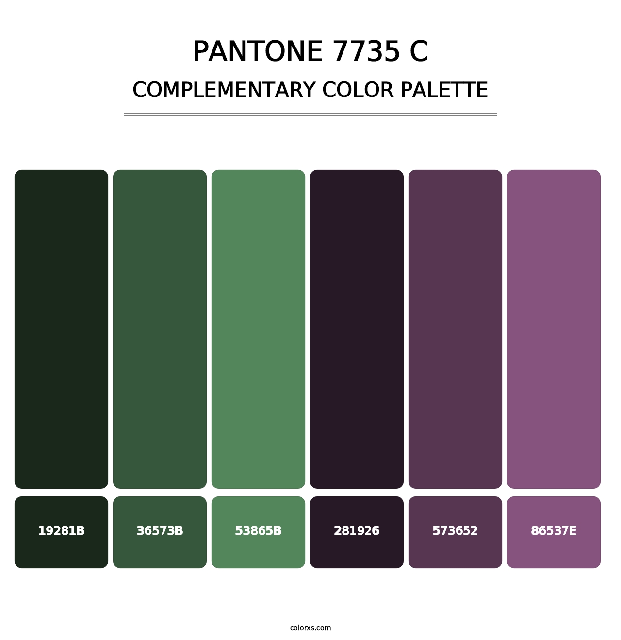 PANTONE 7735 C - Complementary Color Palette