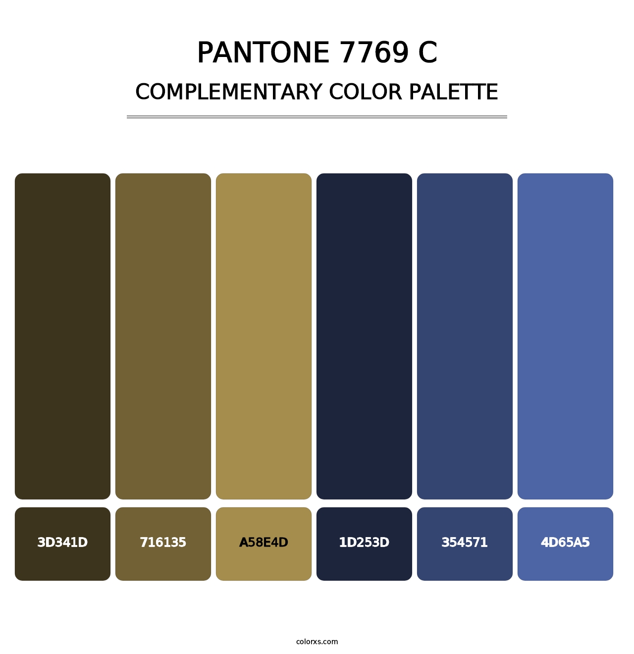 PANTONE 7769 C - Complementary Color Palette