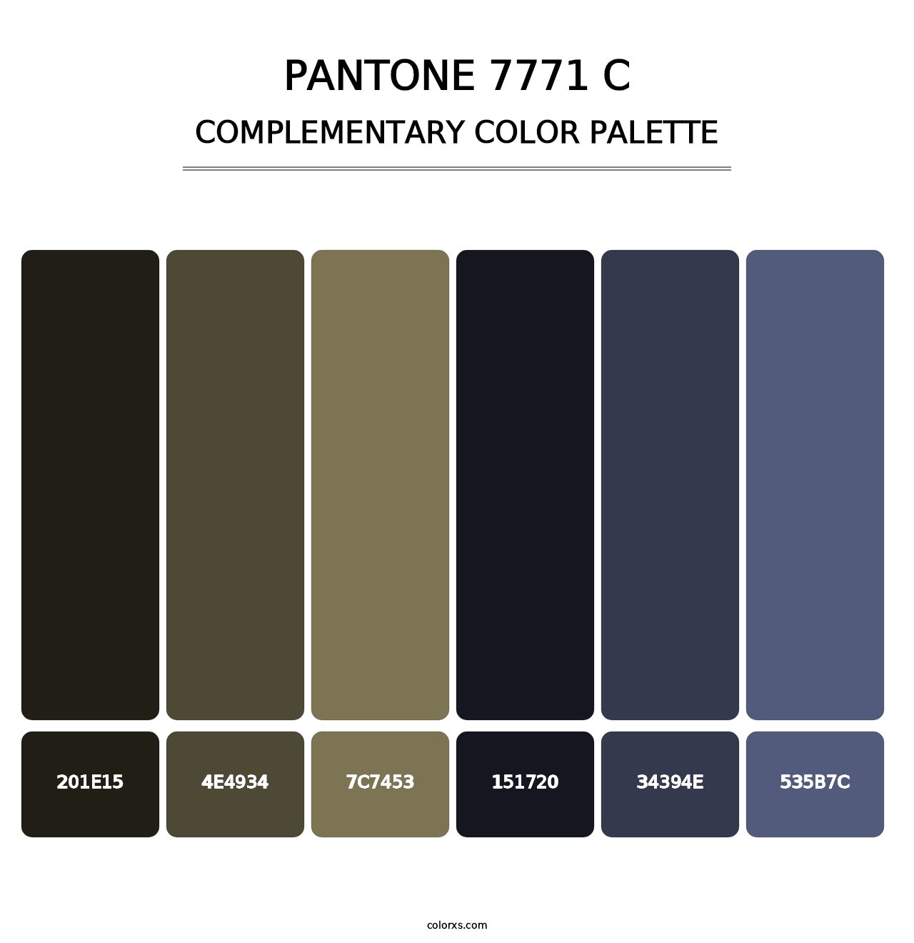 PANTONE 7771 C - Complementary Color Palette