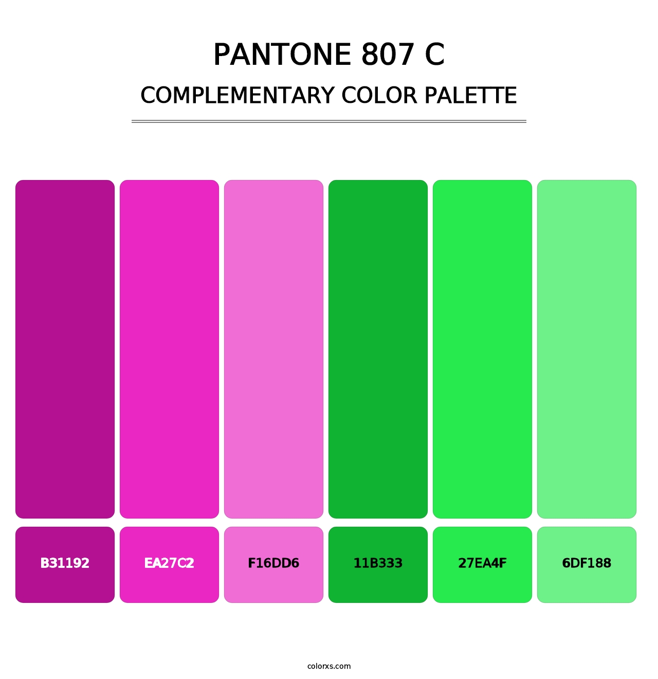 PANTONE 807 C - Complementary Color Palette