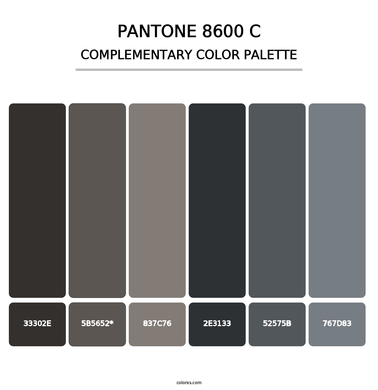 PANTONE 8600 C - Complementary Color Palette