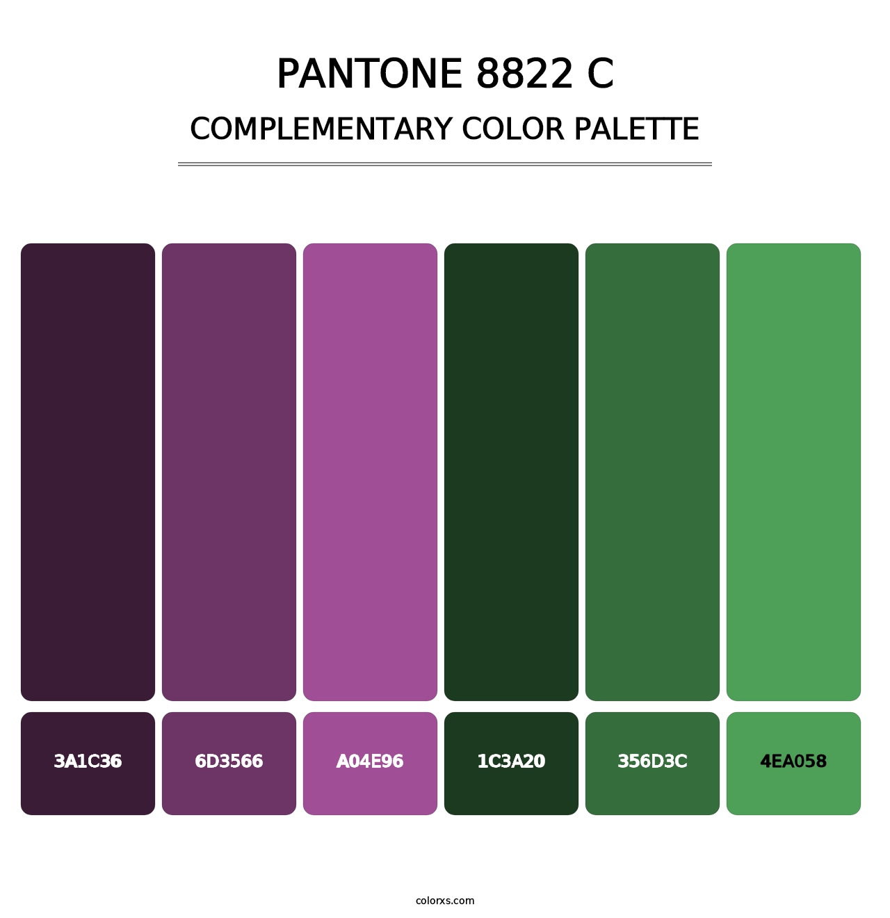 PANTONE 8822 C - Complementary Color Palette