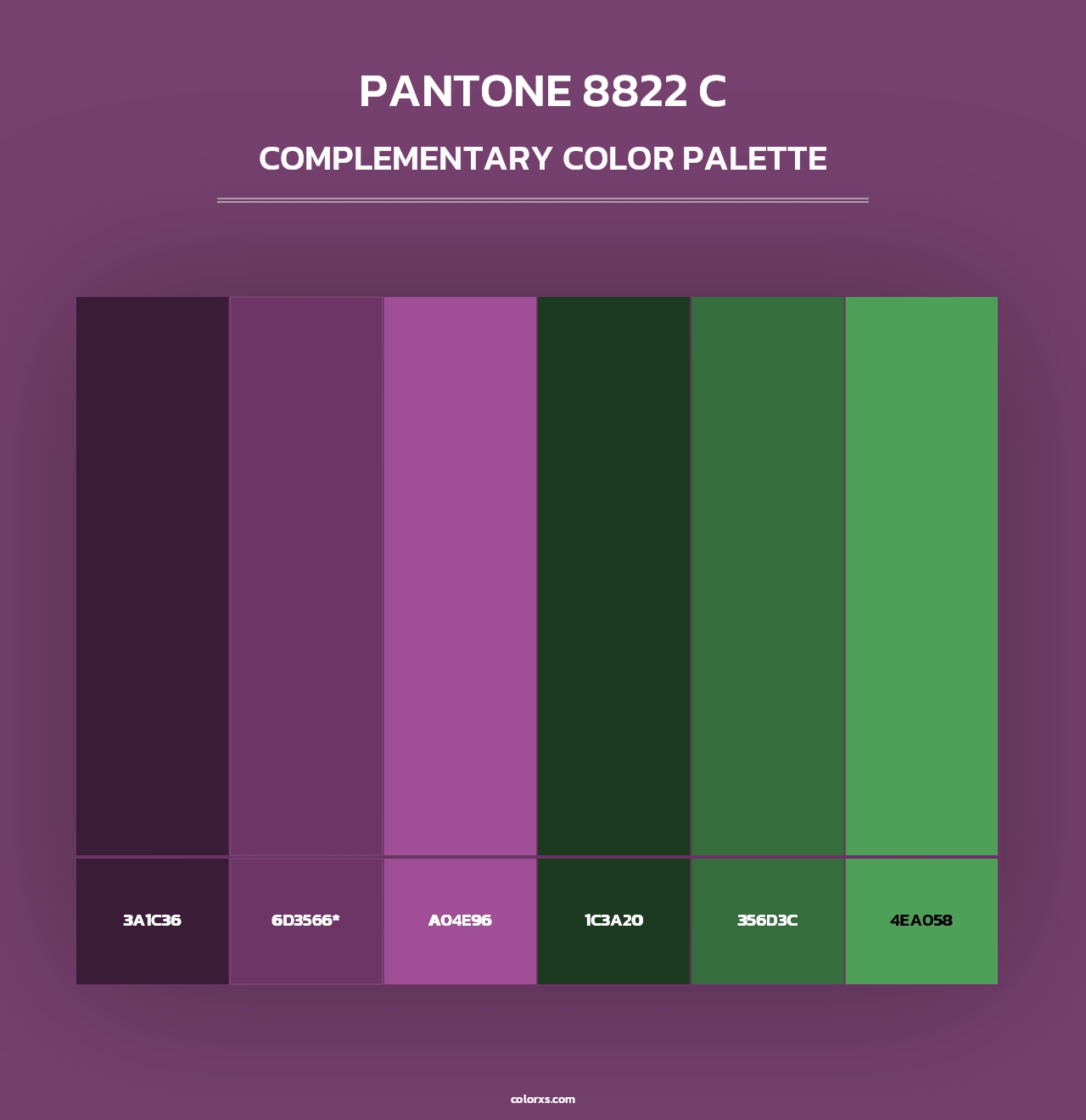 PANTONE 8822 C - Complementary Color Palette