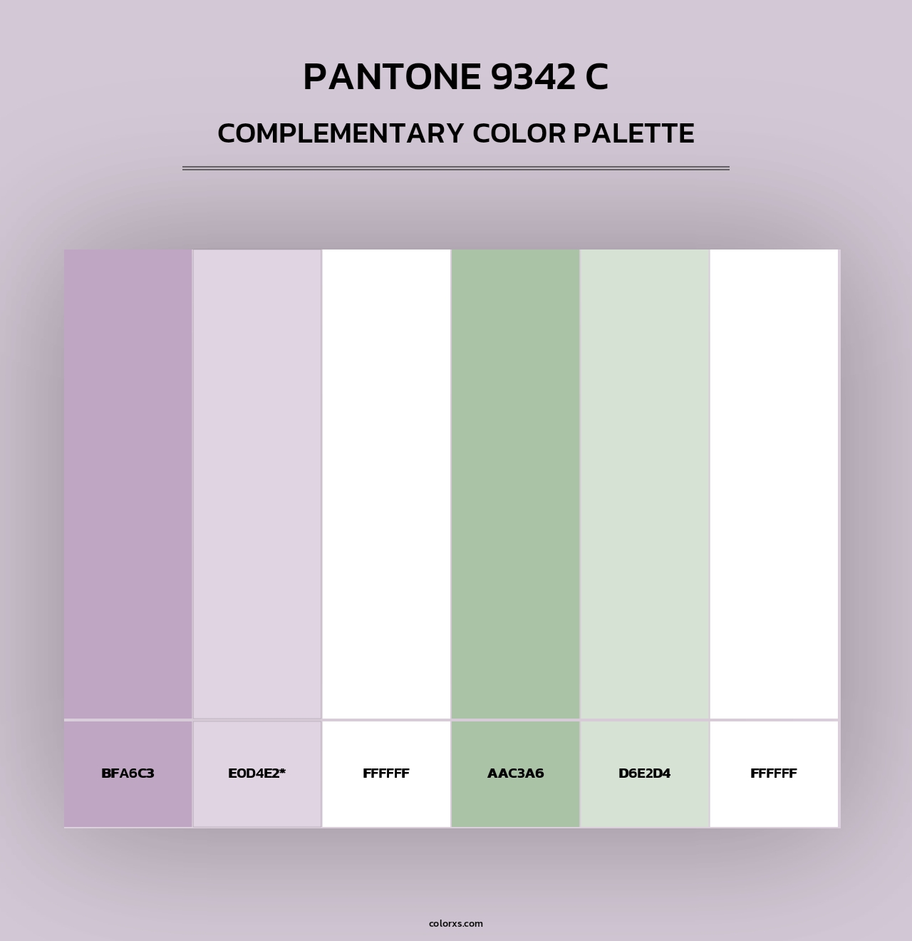 PANTONE 9342 C - Complementary Color Palette