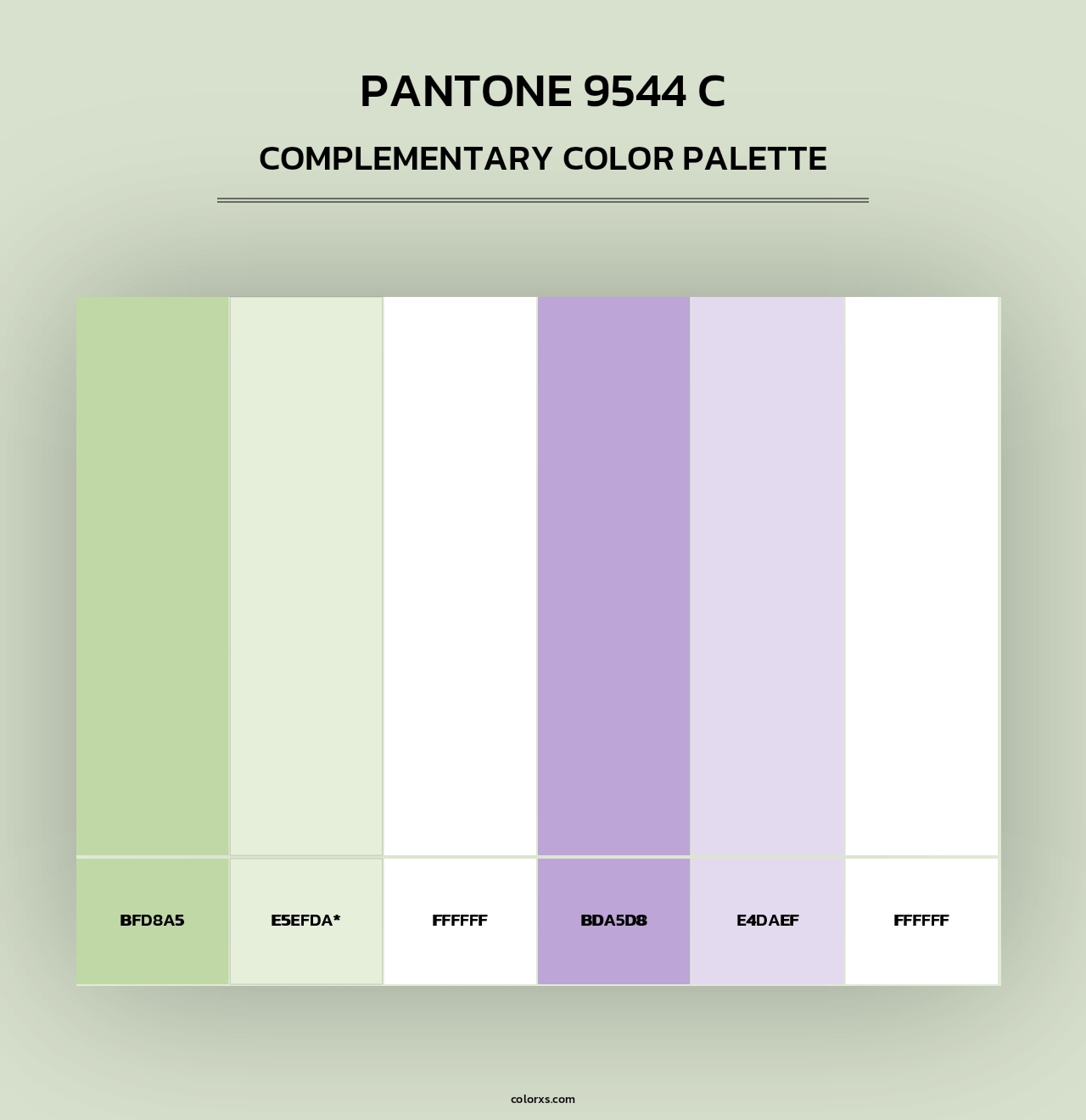 PANTONE 9544 C - Complementary Color Palette