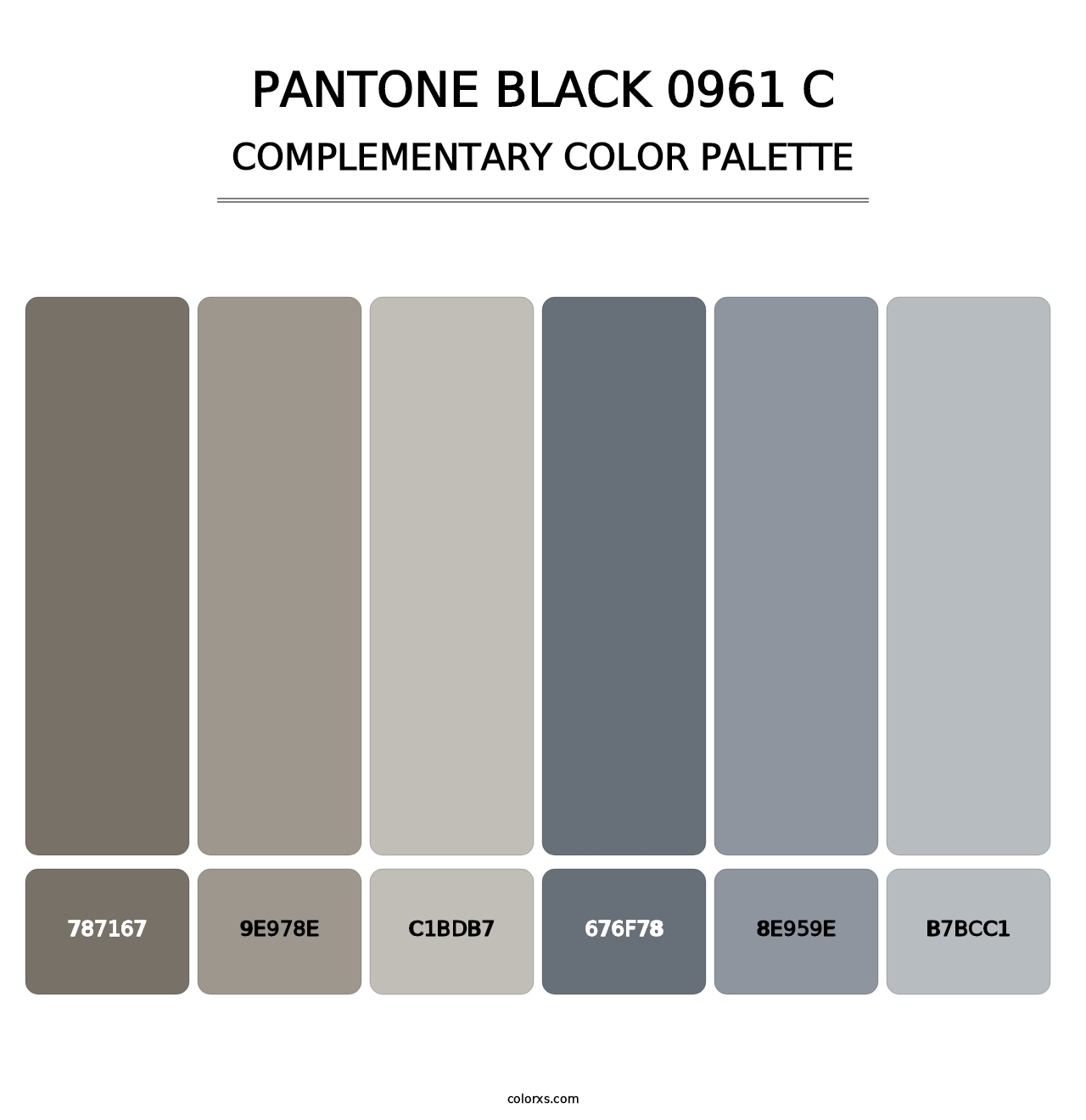 PANTONE Black 0961 C - Complementary Color Palette