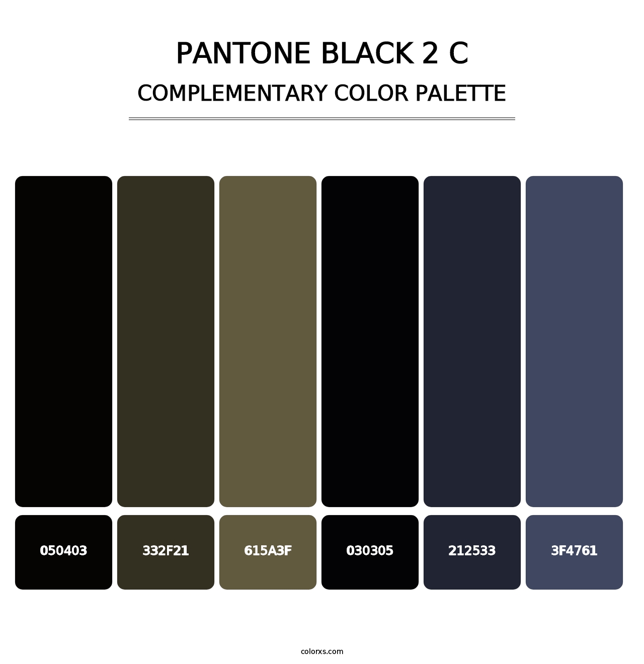 PANTONE Black 2 C - Complementary Color Palette