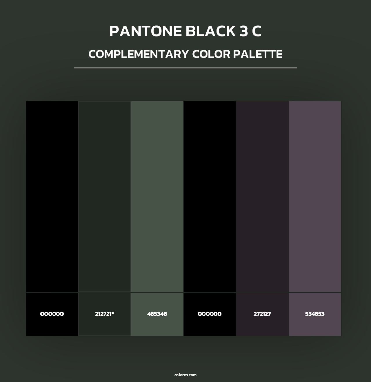 PANTONE Black 3 C - Complementary Color Palette
