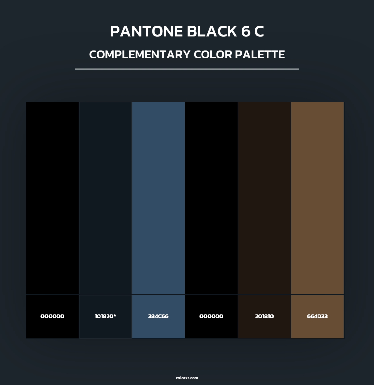 PANTONE Black 6 C - Complementary Color Palette